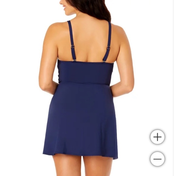 NWOT Lands' End Women's Nylon/Spandex Swim Dress XL Navy - Picture 2 of 6